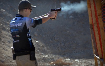 Tim Yackley, shooting USPSA Limited Division.