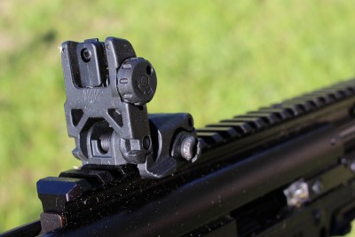 Rear MBUS. I found the sight to be too far back for my typical hold. But this is just something to acclimate to. 