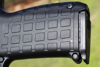 The panels on a Kel-TEc aren't agressive, but the grip shape still fills the hand, and the protrusions keep you from slipping. 