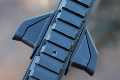 The charging handle seen from below.