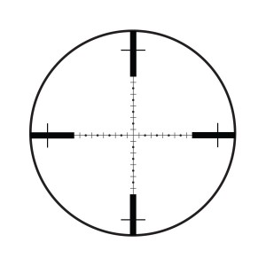 Crosshairs the Burris XTRII 210 scope hashes are one, mill dot (dots are half increments)