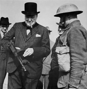 It doesn't get more iconic than Winston Churchill holding a Thompson and smoking a cigar.