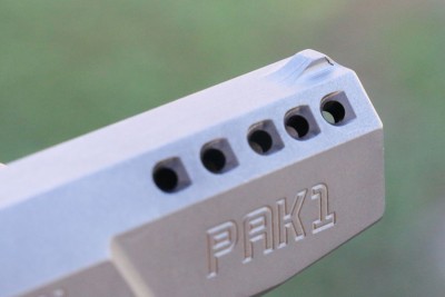 Heizer POCKET AK and POCKET AR Gel Test Porting on short barrel significantly reduces velocity and increases flames