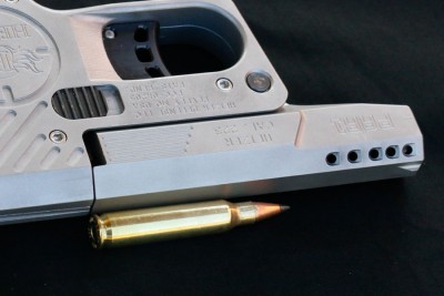 once the 223 is chambered less than an inch of barrel is available before porting.