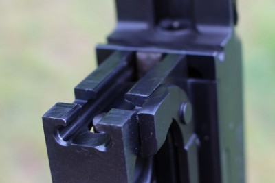 The mag catch and the channel that guides a mag into place. 