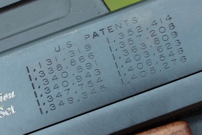 The stamped list of U.S. patents. 