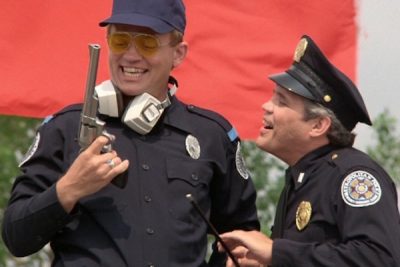Tackleberry from the movie Police Academy. I think we all have a little Tackleberry in us. 