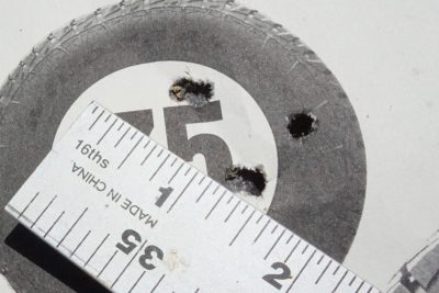 5 in under an inch. This was shot with a Primary Arms 1-6 from 50 meters.