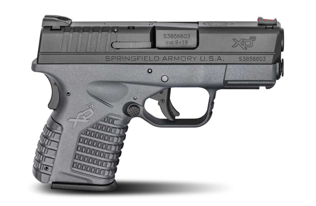 The 9mm 3.3" XD-S with the new Tactical Grey frame. Note the black accents.