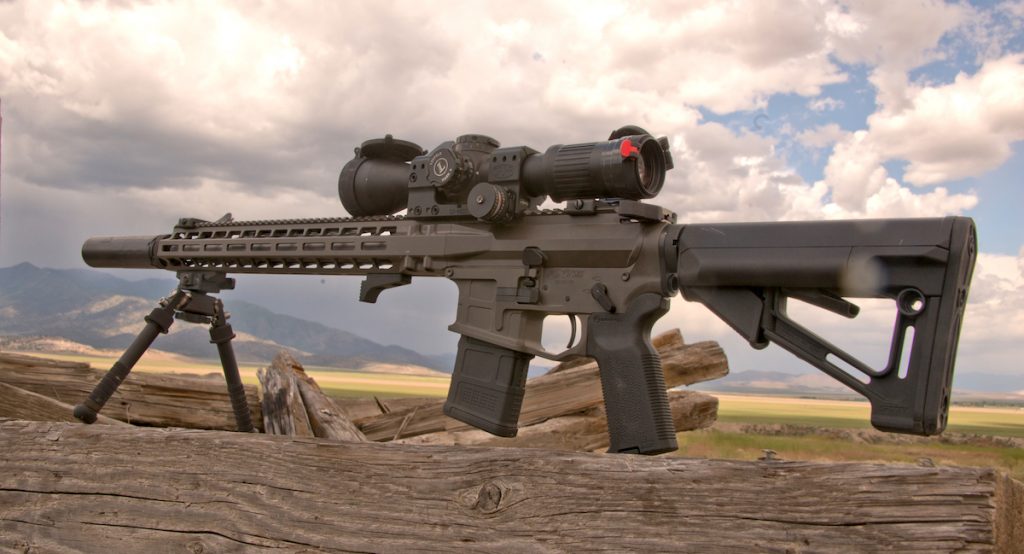 Coated in Cerakote, the SPR is striking in certain light with a solid look that is useful in any environment. 