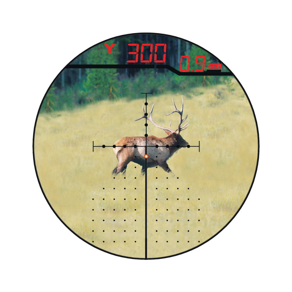 Modern technology has coe to reticles. This X96 comes with the Burris Eliminator laser scope. Press a button and the internal laser rangefinder determines distance and lights up the correct holdover dot.