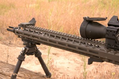 Designed to match the barrel, the AXTS custom hand guard extends all the way to the base of the flash hider, completely protecting the barrel. 