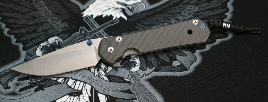 Beautiful carbon fiber scale and blue anodized hardware 