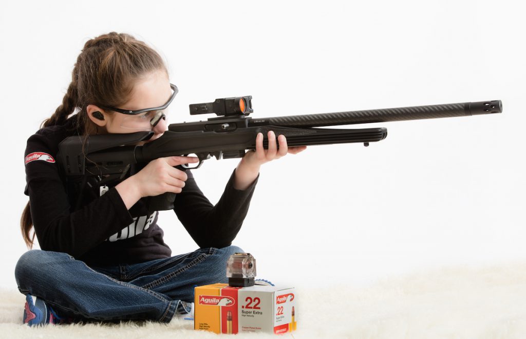 Just nine-years-old and already a serious competitive shooter, Alexis Welch is sponsored by Aguila Ammunition and takes her sport very seriously. 