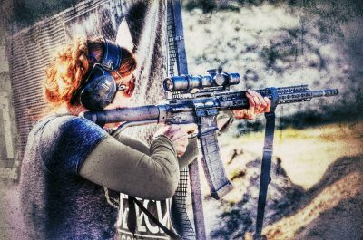 Niki Hayes shoots her Hayes Custom Guns AR at the Xtreme Bullets Texas 3 Gun Championship, 2016.