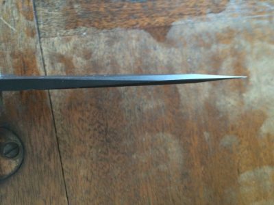 The swedge, which greatly improves penetration. 