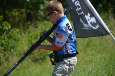 Team Stoeger's Andrew Yackley, at age 10, competing in the Generation III Gun match in 2014. 