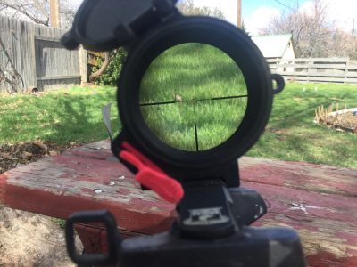 The reticle of the author's Leupold Mark 6 1-6X provides a battery-free targeting solution that is always there for him.