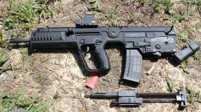 Field stripping the Tavor X95 is as easy and simple as pushing one pin. 