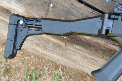 The EVO 3 S1 Carbine's stock is shown here fully extended.