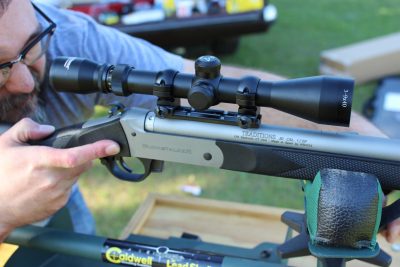 Traditions Muzzleloaders—Two Gun Review, Pursuit G4 and Buckstalker The Buckstalker on the sled ready to go.