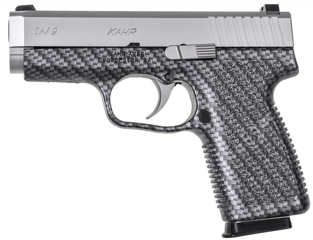 The CW9 pistol in black carbon fiber. 