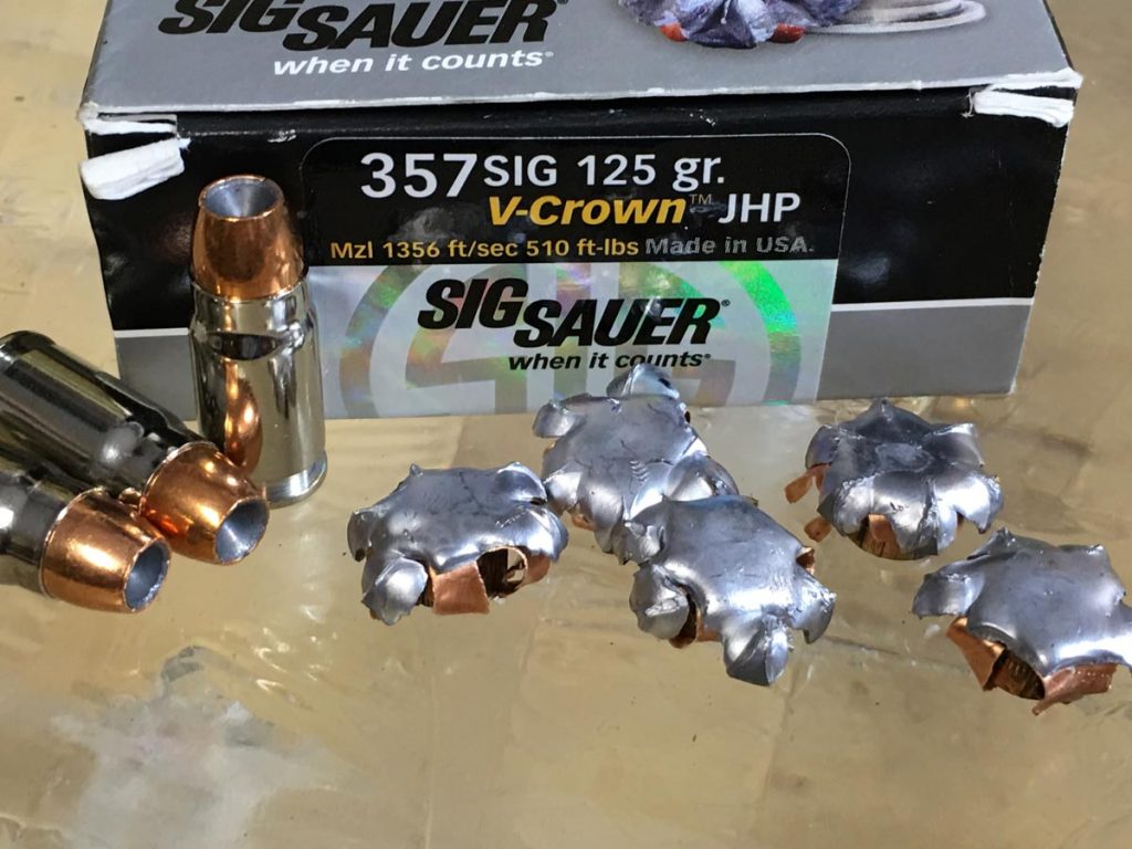 Ammo Test: Sig Sauer Elite Performance .357 Sig V-Crown Average expansion was to over double the original bullet diameter.