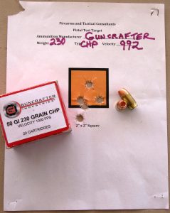 The author was able to get good groups at 25 yards with the factory .50 GI ammo he was using.