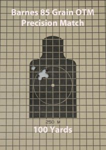 Barnes new Precision Match 85-grain OTM shot quite well out of the Grunt, with a tightest group of .55 inches at 100 yards.