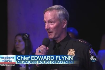 Chief Flynn at a ABC News sponsored townhall meeting with the president. 