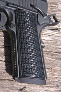 The FRAG pistol also came with a set of FRAG-pattern grip panels that can be removed and replaced if the shooter so desires.
