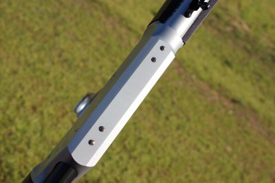 The tops of both rifles' receivers are drilled and tapped for scope mounts.