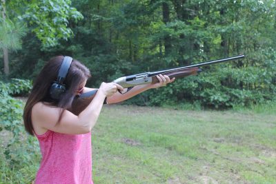 The author found that the 12-gauge Ethos was light enough recoiling that young shooters could use it.