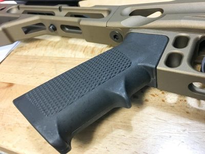 The use of a standard AR-15 grip means you can easily swap for an aftermarket model of your choice. 
