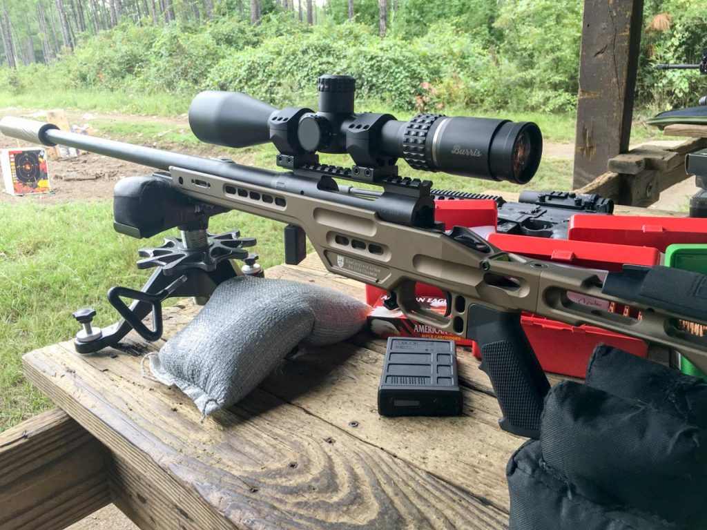 I did most of my shooting using the Thunder Beast Ultra 7 suppressor. Compact and light for a .30 caliber model, it did a great job of eliminating the blast. 