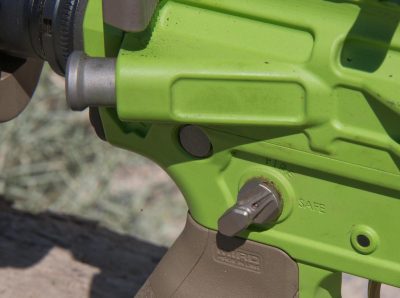  An AXTS titanium ambidextrous safety was used on the Grunt rifle.
