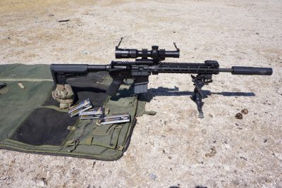 Once set up on his drag bag and with all his gear, the author ran the FN15 Tactical 300.