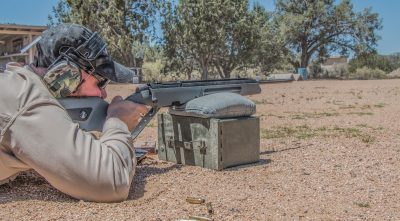 Though many neglect the open sights on the Steyr Scout Rifle and only shoot it with a scout or traditional scope in place, they are an integral and important part of the general-purpose rifle concept.