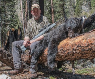 Though not intended as a long-range hunting rifle, the Steyr Scout Rifle took this Idaho black bear at just a shade over 400 yards.