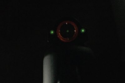 This is how the sights appear with only the aid of a flashlight. 