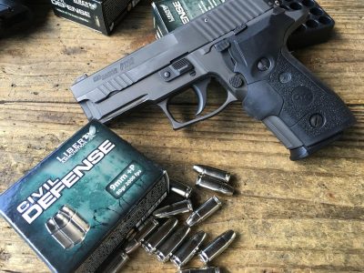 I tested the 9mm with this Sig Sauer P229 Legion.