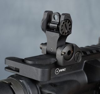 Troy Industries’ Battle Sight is the industry standard for folding back-up iron sights in the authors opinion. Image courtesy of Camera1.