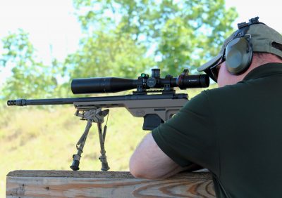 The clear, crisp optics, comfortable chassis system, and highly effective muzzle brake made for a very soft shooting rifle that was no trouble at all from the bench.