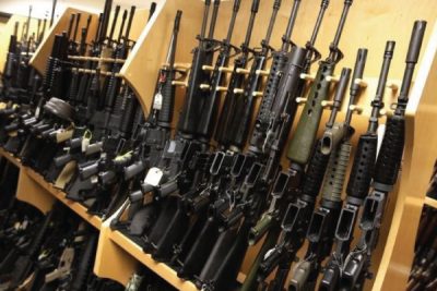 AR-15 rifles line a shelf in the gun library at the U.S. Bureau of Alcohol, Tobacco and Firearms National Tracing Center in Martinsburg, West Virginia December 15, 2015. REUTERS/Jonathan Ernst