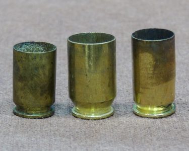 Left to right: .45 GAP, .50 GI, .45 ACP - shortest to tallest.