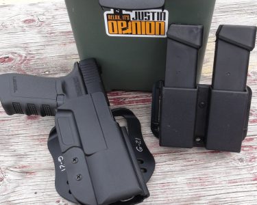 The author's holster and mag carrier for Glock 21 worked perfectly with the .50 GI.