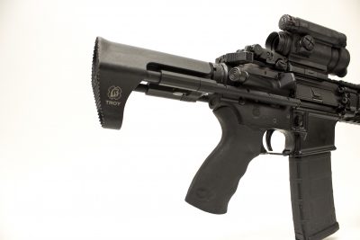 Side Rail Fully Collapsable Stocks - Troy's M7A1 and Tomahawk PDW Stock Systems Despite its use of a standard bolt carrier group, the Tomahawk still downsizes your AR's overall length.