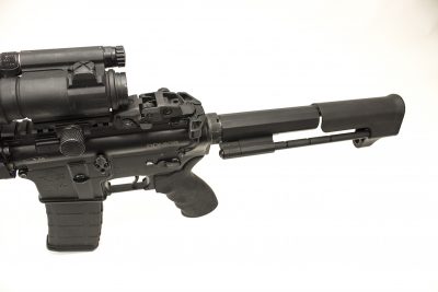 Side Rail Fully Collapsable Stocks - Troy's M7A1 and Tomahawk PDW Stock Systems The Tomahawk stock system employs a standard AR bolt carrier group, simplifying installation and lowering costs.