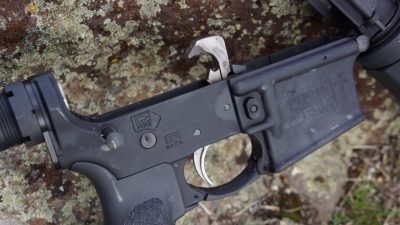 A nickel-boron-coated trigger system provides the Saint with a surprisingly good trigger pull.