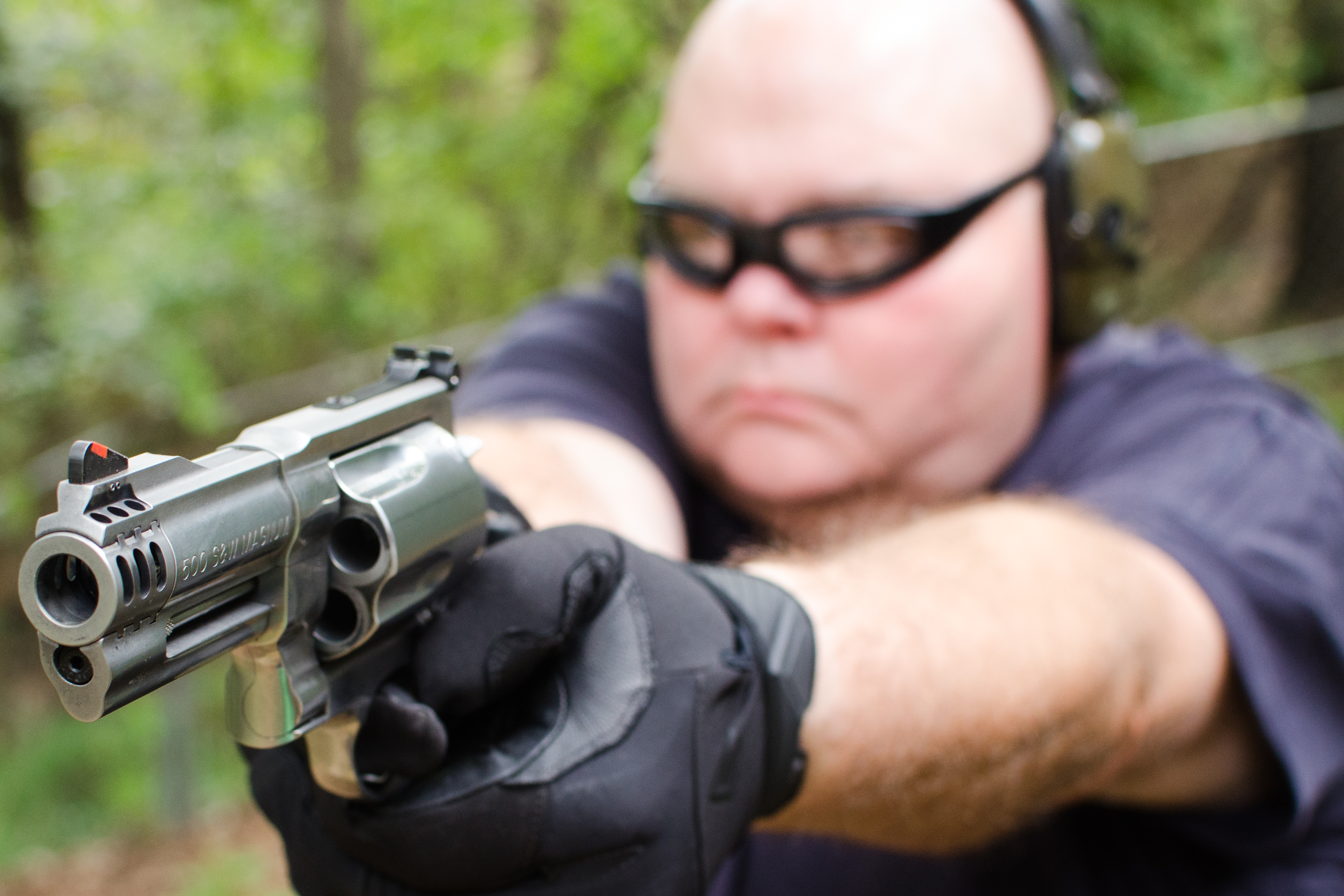 The 4-inch S&W .500 Magnum delivers wrist-wrenching power, but can be a handful to fire.